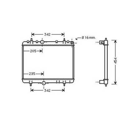 Radiateur de refroidissement moteur pour PEUGEOT 307 ph.1 2001-2005, OEM: 1330F5, Neuf