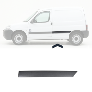 Moulure baguette latérale sur porte ou montant arrière gauche pour PEUGEOT PARTNER I phase 1, 1996-2002, Noire, Neuve