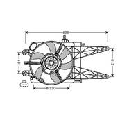 Ventilateur Radiateur moteur pour FIAT PUNTO II ph.1 1999-2003, OEM: 46789115, Neuf