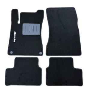 Kit 4 Tapis de sol Auto pour MERCEDES CLASSE A (W177), depuis 2019, avec sigle MERCEDES, moquette noire et clips, Neuf