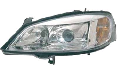 Phare Optique avant gauche pour OPEL ASTRA G 1998-2001, H7+HB3, Corps chromé, Neuf