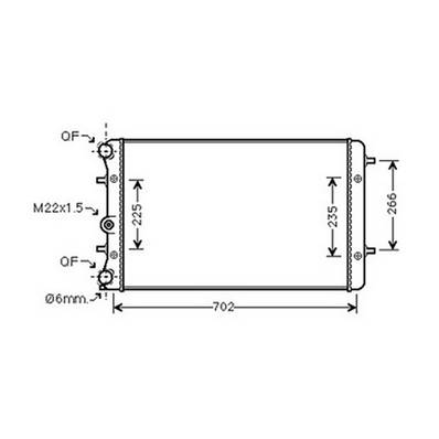 Radiateur de refroidissement moteur pour VOLKSWAGEN NEW BEETLE ph.1 1998-2005, OEM: 1C0121253A, Neuf