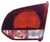 Feu arrière intérieur droit VOLKSWAGEN GOLF VI 2008-2012, rouge/fumé, (type Hella), partie sur hayon