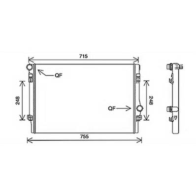 Radiateur de refroidissement moteur pour AUDI A3 3/5 Portes 2012-2016, OEM: 5Q0121251EP, Neuf