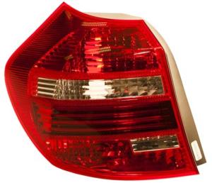Feu arrière gauche pour BMW SERIE 1 E87N de 2007 à 2011, modèle 5 portes, LED, chromé, rouge et blanc, Neuf
