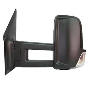 Rétroviseur gauche manuel pour VOLKSWAGEN CRAFTER, 2006-2011 (long), feu clignotant, noir, Neuf