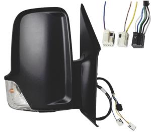 Rétroviseur droit électrique pour MERCEDES SPRINTER III depuis 2018 (W907-W910), bras court, dégivrant, noir, Neuf