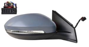 Rétroviseur droit électrique pour VOLKSWAGEN TAIGO depuis 09/2021, dégivrant, rabattable électriquement, avec feu LED, éclairage de courtoisie, mémoire, 13 pin, coque à peindre, Neuf