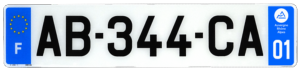 Plaque d'immatriculation AUTO en plexiglas homologuée 52x11cm