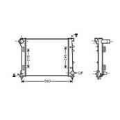 Radiateur de refroidissement moteur pour FIAT 500 ph.1 2007-2015, OEM: 51785398, Neuf