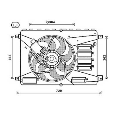 Ventilateur Radiateur moteur pour FORD KUGA I 2008-2012, OEM: 1460969, Neuf
