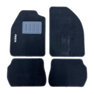 Kit 4 Tapis de sol Auto pour FORD FIESTA de 2005 à 2008, sigle fiesta, moquette noire, Neuf
