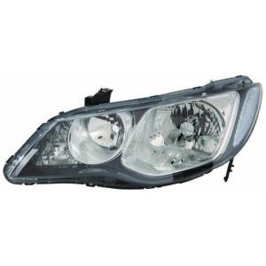 Phare optique avant droit pour HONDA CIVIC VIII 3/5 portes 2006-2012, HB3-HB4, fond noir, Neuf