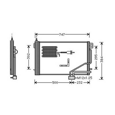 Condenseur de Climatisation pour MERCEDES CLASSE C ph.1 2000-2004 (W203), OEM: A2035001354, Neuf