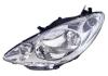 Phare Optique avant gauche pour PEUGEOT 1007, 2005-2010, fond chrom, H4, Neuf