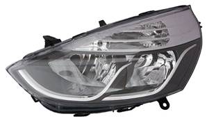 Phare Optique avant gauche pour RENAULT CLIO IV phase 1, 2012-2016, H7+H1 fond noir, contour chromé