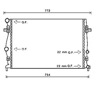Radiateur de refroidissement moteur pour VOLKSWAGEN GOLF VII ph.1 2012-2016, OEM: 5Q0121251EA, Neuf