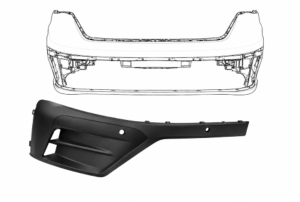 Kit moulure pare chocs avant droite/gauche pour RENAULT TRAFIC depuis 2021, avec antibrouillard, cadre chromee, Neuve
