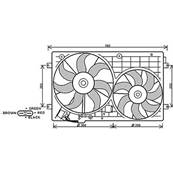 Ventilateur Radiateur moteur pour AUDI A3 3/5 Portes 2003-2008, OEM: 1K0121207T, Neuf