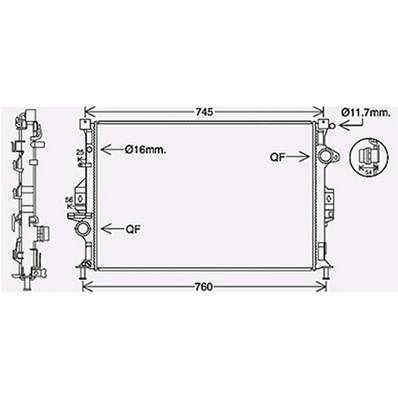 Radiateur de refroidissement moteur pour FORD KUGA II ph.1 2013-2016, OEM: 1786805, Neuf