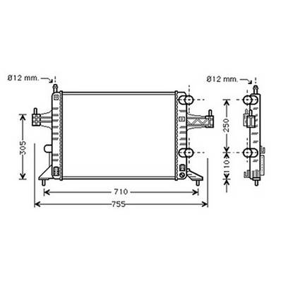 Radiateur de refroidissement moteur pour OPEL CORSA C ph.2 2003-2006, OEM: 1300236, Neuf