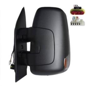 Rétroviseur gauche pour IVECO DAILY depuis 2024, électrique, chauffant, noir, avec clignotant fumé, avec sonde, bras court, 9 broches, Neuf