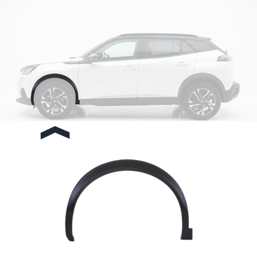 Embout - Tour d'aile avant gauche pour PEUGEOT 2008 II ph.1 2019-2023, noir, Neuf