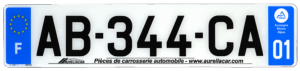 Plaque d'immatriculation AUTO LOGO PUBLICITE AURELIACAR en plexiglas homologuée 52x11cm