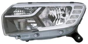 Phare Optique avant gauche pour DACIA SANDERO STEPWAY II phase 2, 2016-2020, H7+H7+PY21W, avec feu diurne à LED, Neuf