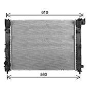 Radiateur de refroidissement moteur pour DACIA DOKKER ph.1 2012-2017, OEM: 214105FA0B, Neuf