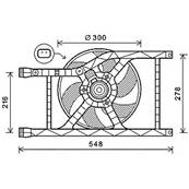 Ventilateur Radiateur moteur pour FIAT 500 ph.1 2007-2015, OEM: 5179936, Neuf