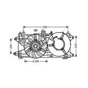 Ventilateur Radiateur moteur pour FIAT DOBLO I ph.2 2006-2010, OEM: 51755589, Neuf