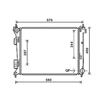 Radiateur de refroidissement moteur pour HYUNDAI i20 I ph.2 2012-2014, OEM: 253101J700, Neuf