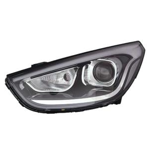Phare optique avant gauche pour HYUNDAI IX35 phase 2, 2013-2015, HIR2-PY21W, LED, noir, Neuf
