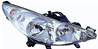 Phare Optique avant droit pour PEUGEOT 207+, 2012-2014, H7+H1, avec moteur, chromé, Neuf