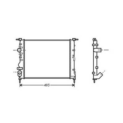 Radiateur de refroidissement moteur pour RENAULT KANGOO I ph.1 1997-2003, OEM: 7700836301, Neuf
