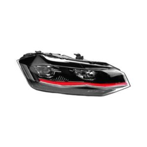 Phare droit pour VOLKSWAGEN POLO VI phase 1 2017-2021, électrique, moteur, sans unité de contrôle, bord rouge, full LED, montage Valeo, mod. GTI, Neuf