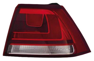 Feu arrière extérieur droit VOLKSWAGEN GOLF VII ph. 1 2012-2016, rouge/blanc, noir, Neuf