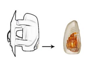 Feu clignotant répétiteur gauche pour OPEL MOVANO II, 2010-2019, orange rétroviseur extérieur