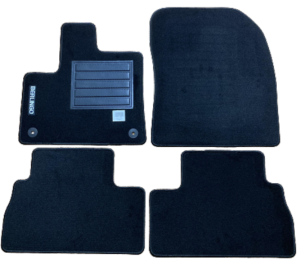 Kit 4 Tapis de sol Auto pour CITROËN BERLINGO VP/FOURGON III depuis 11/2019 (MY2020), avec sigle BERLINGO, moquette noire et clips ovale, Neuf