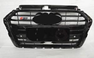 Grille pour AUDI A3 III phase 2 (3 portes) 2016-2020, noir brillante, avec capteurs+cruise control, Neuve