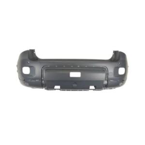 Pare-chocs arrière pour FIAT PANDA 4x4/NAT.POW. depuis 2013, avec trous moulure, avec trous capteurs + supports, Neuf à peindre
