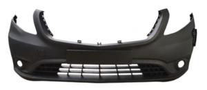 Pare chocs avant pour MERCEDES VITO III (W447) 2014-2019, avec cache crochet, avec antibrouillard, gris, trou pour la recharge électrique, Mod. E-VITO, Neuf