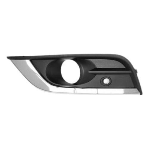 Grille avant gauche pour RENAULT KOLEOS II depuis 2017, noire, avec cadre, avec trou feu antibrouillard, avec radar, Neuve