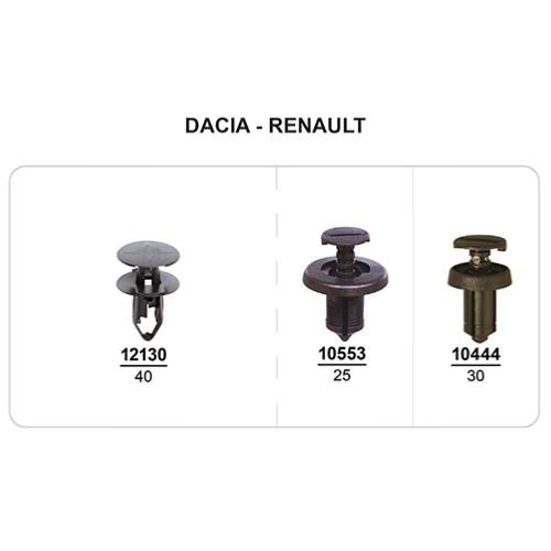 Coffret de 95 assortiment de Rivets plastiques pour DACIA RENAULT, Neuf