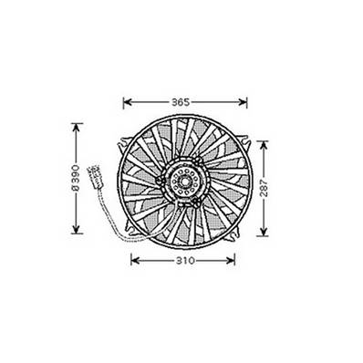 Ventilateur Radiateur moteur pour CITROËN C5 I ph.1 2001-2004, OEM: 9635466180, Neuf