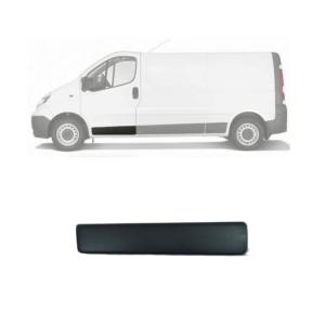 Moulure baguette latérale sur porte avant gauche pour OPEL VIVARO I phase 2, 2006-2014, Grise foncé, Neuve