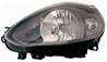 Phare Optique avant gauche pour FIAT PUNTO EVO, 2009-2011, H4, gris foncé, Neuf