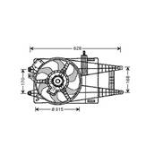 Ventilateur Radiateur moteur pour FIAT PUNTO II ph.1 1999-2003, OEM: 46745045, Neuf