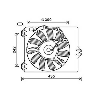 Ventilateur Radiateur moteur pour FIAT SEDICI depuis 2007, OEM: 71746875, Neuf